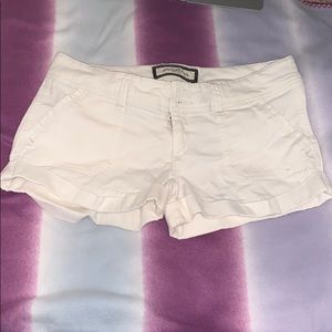 White jean shorts